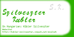 szilveszter kubler business card