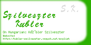 szilveszter kubler business card